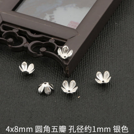 Iron octagonal pointed leaf rounded five-petal flower holder petals handmade diy made hairpin tassel antique material accessories