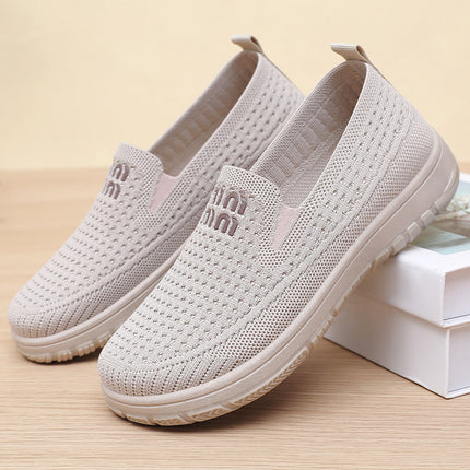 Women's Shoes, Versatile Summer New Style Slip-On Old Beijing Cloth Shoes, Fly-Woven Mesh Breathable Casual Shoes Wholesale