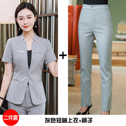 [Jewelry Store Work Clothes] Beautician Summer New Short-Sleeved Suit Front Desk Waiter Professional Women's Suit