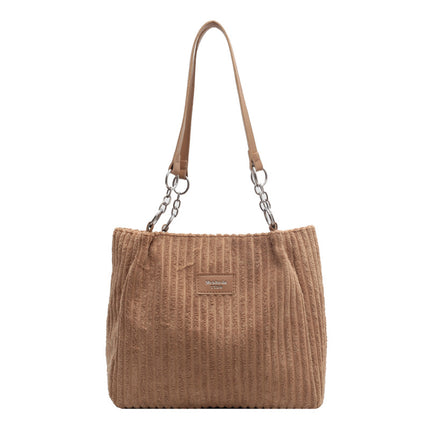 Large-Capacity Corduroy Chain Armpit Bag Tote Bag Women's Bag 2025 New Autum Trendyy Shoulder Commuter Bag