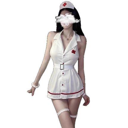 Underwear 2025 New Style Bed Sexy Intercourse High-End Nurse Cos Short Skirt Uniform Bellyband Qqny Suit for Women