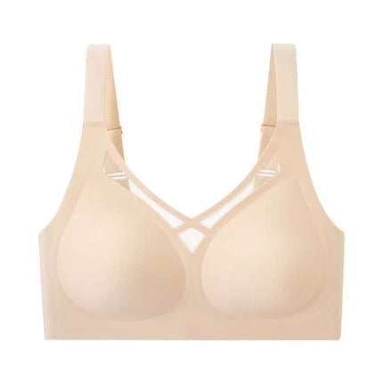 Ozon European and American Style Plus-Size Seamless Jelly Thin Bra for Large Busts, Minimizing Effect, Sports Anti-Sagging Bandeau Bra