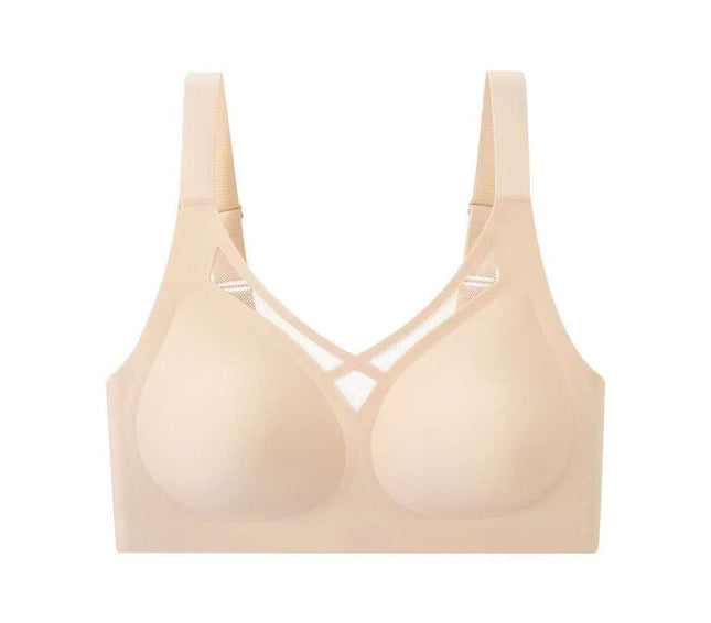 Ozon European and American Style Plus-Size Seamless Jelly Thin Bra for Large Busts, Minimizing Effect, Sports Anti-Sagging Bandeau Bra
