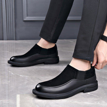 Men's Autumn and Winter New Reflex Leather Shoes Casual Lazy One-Step Men's Leather Shoes Soft-Sole Trendy All-Match Men's Shoes