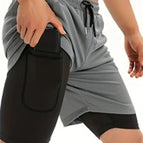 Kd60010 fake two-piece shorts-grey / Xs (domestic size m)
