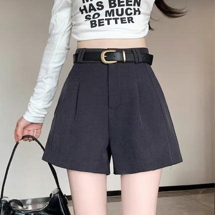 A- shape Shorts Women's 2024 Spring and Autumn New Woolen High Waist Dipped Casual Pants Small Slimming All-match Wide Legs