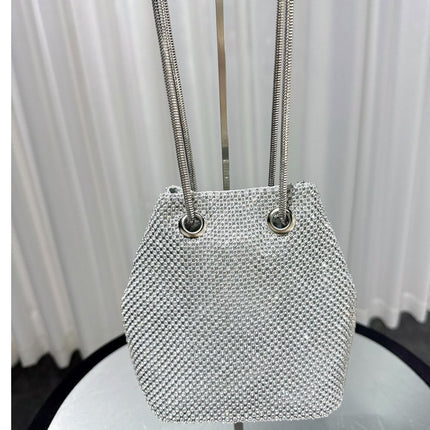 Cross-Border New Fashion Bucket Bag Banquet Dress Evening Bag Rhinestone Women's Trendy Diamond-Encrusted Handbag Evening Wear