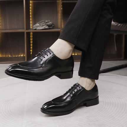 New Style Formal Shoes, Horsehide Business Formal Leather Shoes, Goodyear Genuine Leather Sole, British Style Leather Shoes, Wedding Shoes