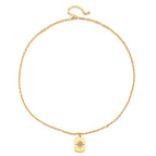 651 pink six-pointed star pendant necklace