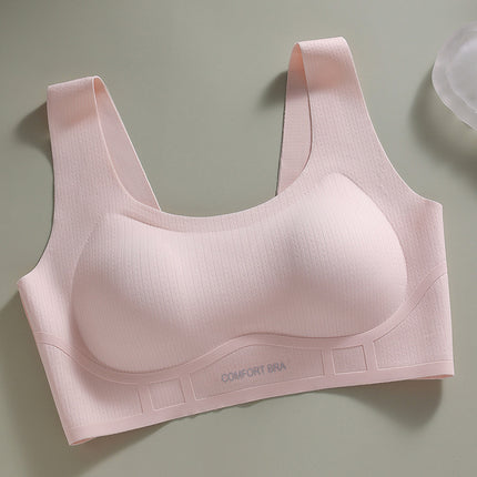Striped Jelly Glue Underwear for Women with Wide Shoulder Straps, Nude Feeling, Anti-Sagging, Breast-Retracting Bra, Push-Up, No Rims, Can Be Shipped on Behalf of Others