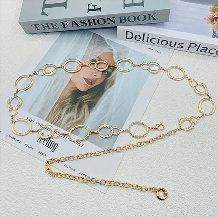 Metal Belt Women's Ins Style Decoration with JK Skirt Suit Sweater Chain Waist Chain Trendy Waist Accessories Thin Belt