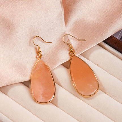 Zhuhang Jewelry Cross-Border New Natural Stone Earrings Light Luxury High-End Earrings Blue Pine Green Eye Stone Earrings Wholesale