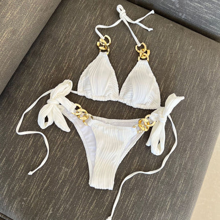 2025 European and American Sexy New Split Swimsuit Chain Bikini Swimsuit Bikini Cross-Border Export Amazon