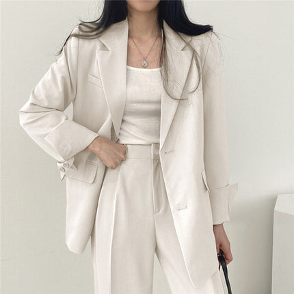 Women's Suit Pants Spring and Autumn 2026 New Korean Style Trendy Design Niche Casual Black Suit Set