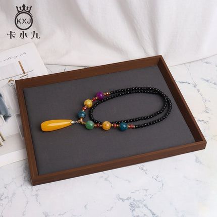 Peach Wood Jewelry Display Tray Empty Tray Counter Display Viewing Tray Jewelry Storage Tray Wooden Velvet Display Stand