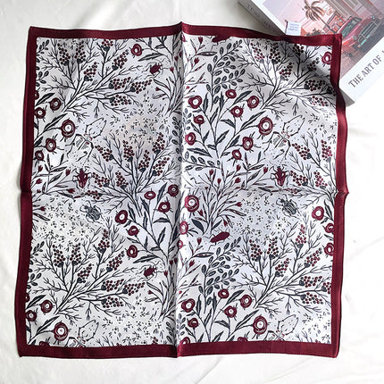 A variety of how many flowers silk small square scarf elegant temperament ladies mulberry silk small scarf fashion simple scarf