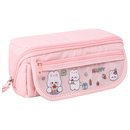 Simple Pencil Case Large Capacity Stationery Box Junior High School Students Macaron Storage Box Comes Storage Bag Small Bag