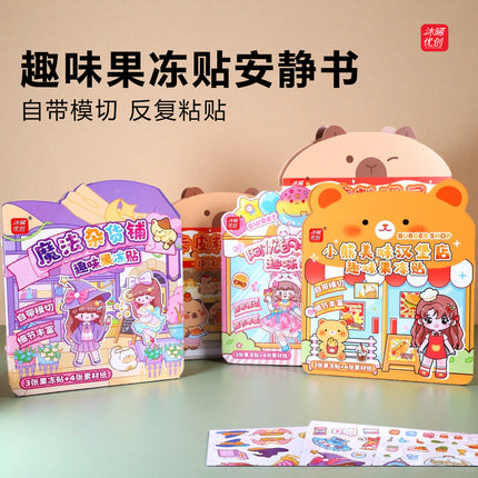 3D Jelly Stickers Quiet Book Reusable Stickers No Cutting Required Fun New Stickers for Girls and Children