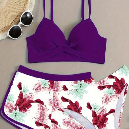 Cross-border European and American Foreign Trade New Style Swimwear Women's Sexy Hard Cover Cup Steel-toted Swimsuit Bikini Bikini