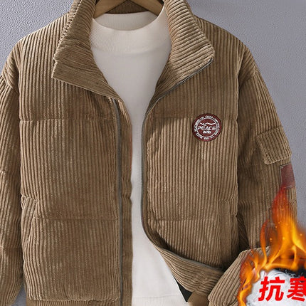 G138 winter New Korean style casual stand collar corduroy down jacket warm cold-resistant Men's Youth All-matching