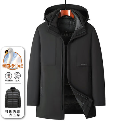 [Goose down Liner] 2025 Men's down Jacket Winter Extreme Cold Protection Warmth for Middle-Aged Dad Business Warm Goose down Jacket