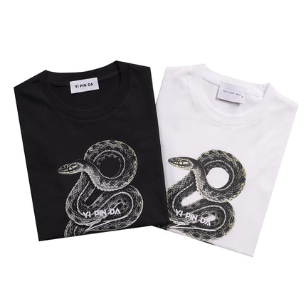 Kangli Direct Spray Trendy Brand Men's Spray Printing Alphabet Flower Snake All-match Short-sleeved Fashionable Couple Casual Vest Loose T-shirt