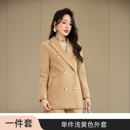 High-end Spring and Autumn Small Suit Jacket Women's Suit Business Wear Temperament Goddess Fan Fashion Dress OL Black Work Clothes