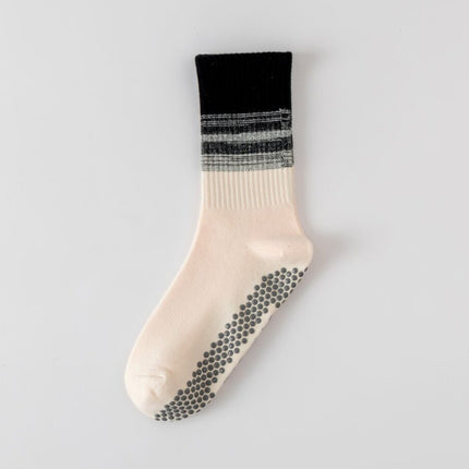 Mid-Tube Gradient Color Non-Slip Yoga Socks Spring and Summer Colorful Sports Socks Comfortable and Durable Silicone Non-Slip Bottom Fitness Socks
