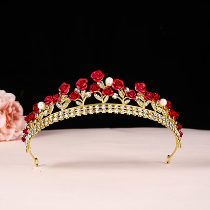 Three-piece set of bridal headdress Korean style Mori style hair band red hair accessories Xianmei hairband toast wedding dress accessories