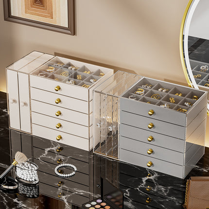 Transparent Earring Storage Box, Acrylic Jewelry Necklace Box, Earrings, Jewelry Dust-Proof Display Box, Hanger Ready for Sale