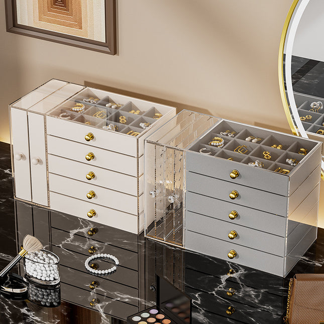 Transparent Earring Storage Box, Acrylic Jewelry Necklace Box, Earrings, Jewelry Dust-Proof Display Box, Hanger Ready for Sale