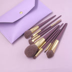 Little purple sweet potato makeup brush + purple leather bag
