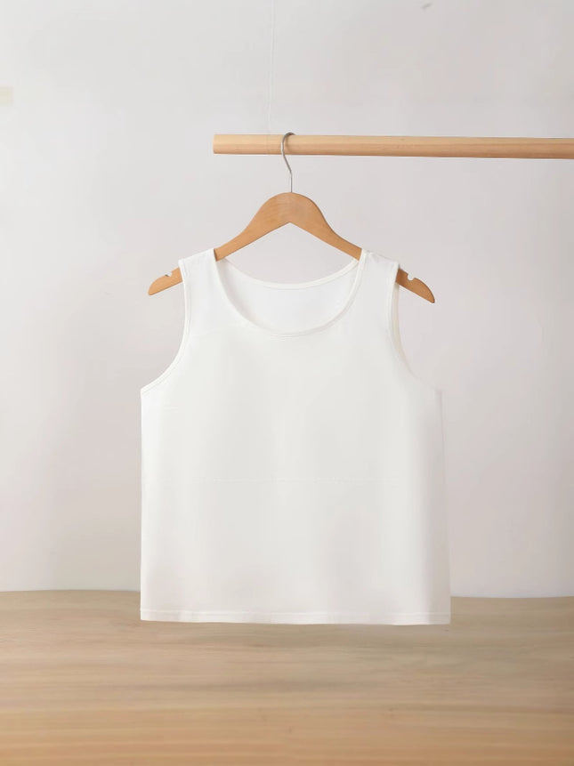 A Good Helper for Layering_Simple Splicing Design_Sleeveless T-Shirt Vest Dropshipping