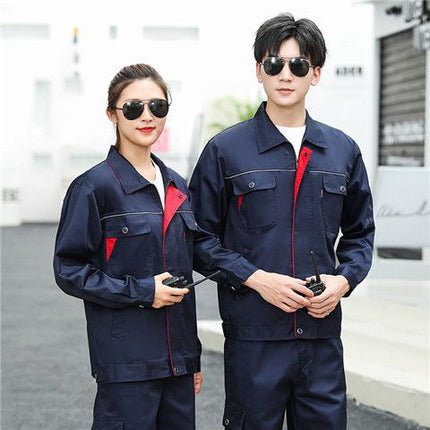 Spring and Autumn Long Sleeve Work Clothes suit Workshop Factory Clothing Men's and Women's Uniforms Wear-resistant Auto Repair Clothing Site Factory Clothing Labor Insurance Clothing