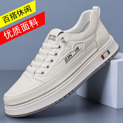 Spring and Autumn New Soft Leather Slip-on Men's Shoes Cross-border Soft Sole Trend All-match Daily Casual Leather Shoes Sneakers Wholesale