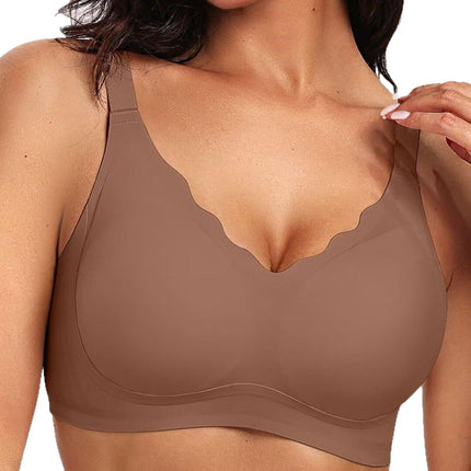Foreign Trade Large Size Intimates Women's Bra Push-Up Seamless Thin Breast-Retracting Support Anti-Sagging Cross-Border European and American Glossy Bra