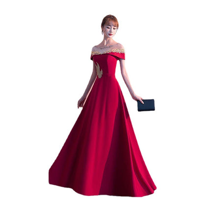 Evening Dress Bride's Toast Dress 2025 Spring Burgundy Homecoming Engagement Petite Wedding Dress Dress for Women