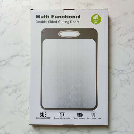 New in stock Amazon Explosions 3D Pattern Stainless Steel Cutting Board Titanium Cutting Board 304 Double-sided Cutting Board