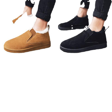 Men's Winter Snow Boots with Fleece Lining, Thickened Cotton Shoes, Korean Style Snow Cotton Shoes, Loafers, Trendy