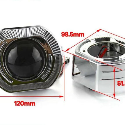 3.0 inch 2.5 inch lens decorative cover square angel eye integrated cover sports LED aperture hood