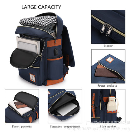 Large-Capacity Travel Backpack Casual Minimalist Style Outdoor Hiking Backpack Fashionable Campus School Bag Portable