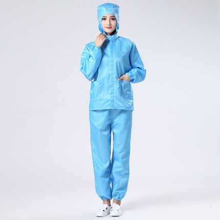 Anti-static coveralls hooded purification workshop dust-free overalls spray paint protection dust-proof blue breeding dust-free clothing