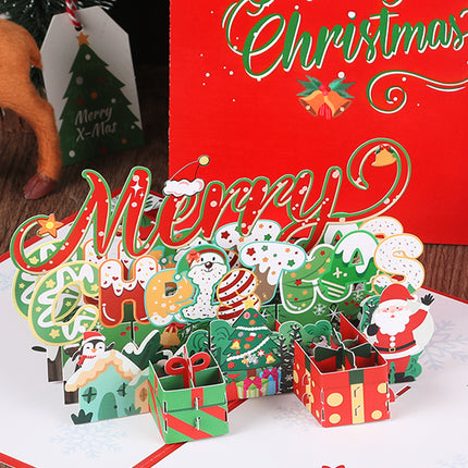 Amazon Christmas 3D greeting card paper carving creative blessing thank you message card gift paper card cardboard wholesale