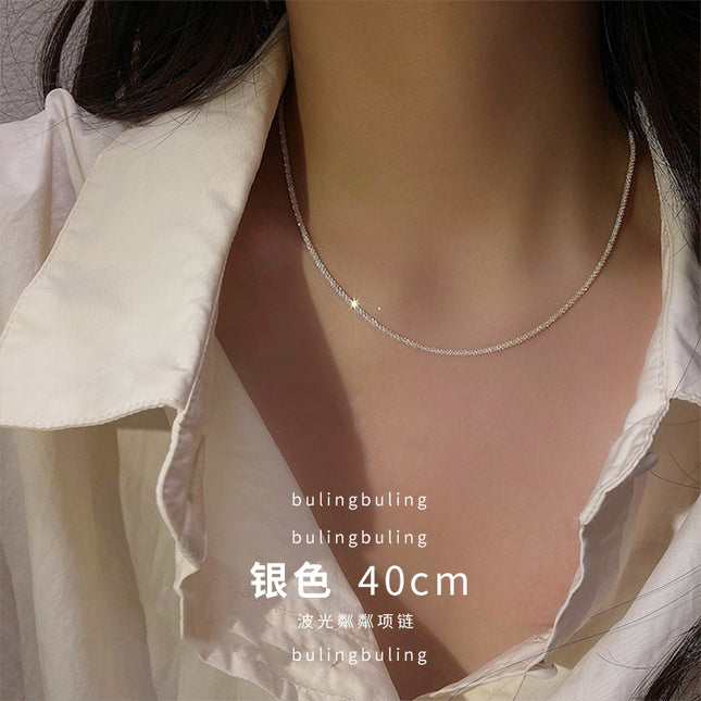 Sparkling Necklace Women's Light Luxury Niche Lockbone Chain New High-end Star Necklace Chain Simple Accessories