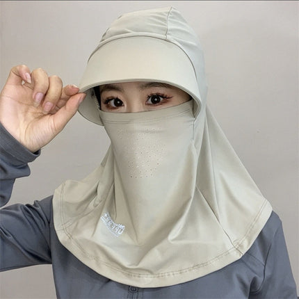 Full Face Sun Protection Mask for Women in Summer, All-Round Uv Protection, Outdoor Cycling Shawl, Neck Protection and Brim Face Covering Hat