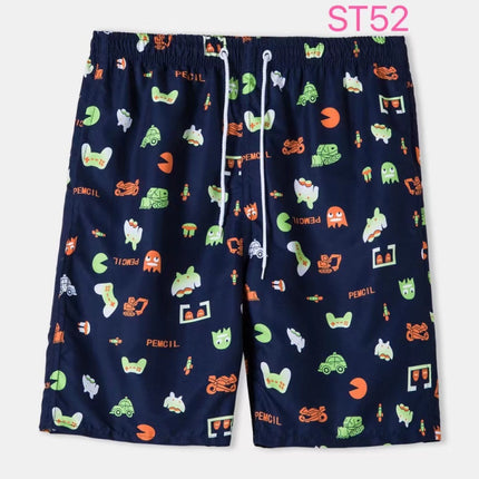 Cross-border European-size Summer Light Quick-drying Beach Trunks Men's Printed Swimming Trunks Shorts Shorts Large Shorts Surfers Pants