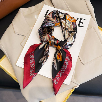 Simulated Silk Printed Silk Scarf for Women, Korean Cashew Leopard Print Headscarf, Four-Season Scarf, Professional Scarf Wholesale