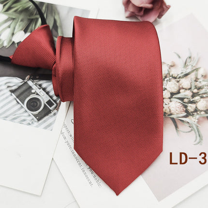 Factory In-Stock Zipper Tie Men's Formal Business 8cm Lazy Tie Red Black Striped Workplace Striped Tie