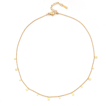 Lishan Versatile Bowknot Accessories Titanium Steel Metal Chain Series Layered Natural Stone Necklace Clavicle Chain for Women