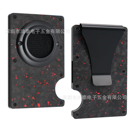 Cross-border Forged Carbon Pattern Card Holder RFID Metal Card Holder Red Forged Carbon Blue Forged Carbon Men's Minimalist Ultra-thin Wallet